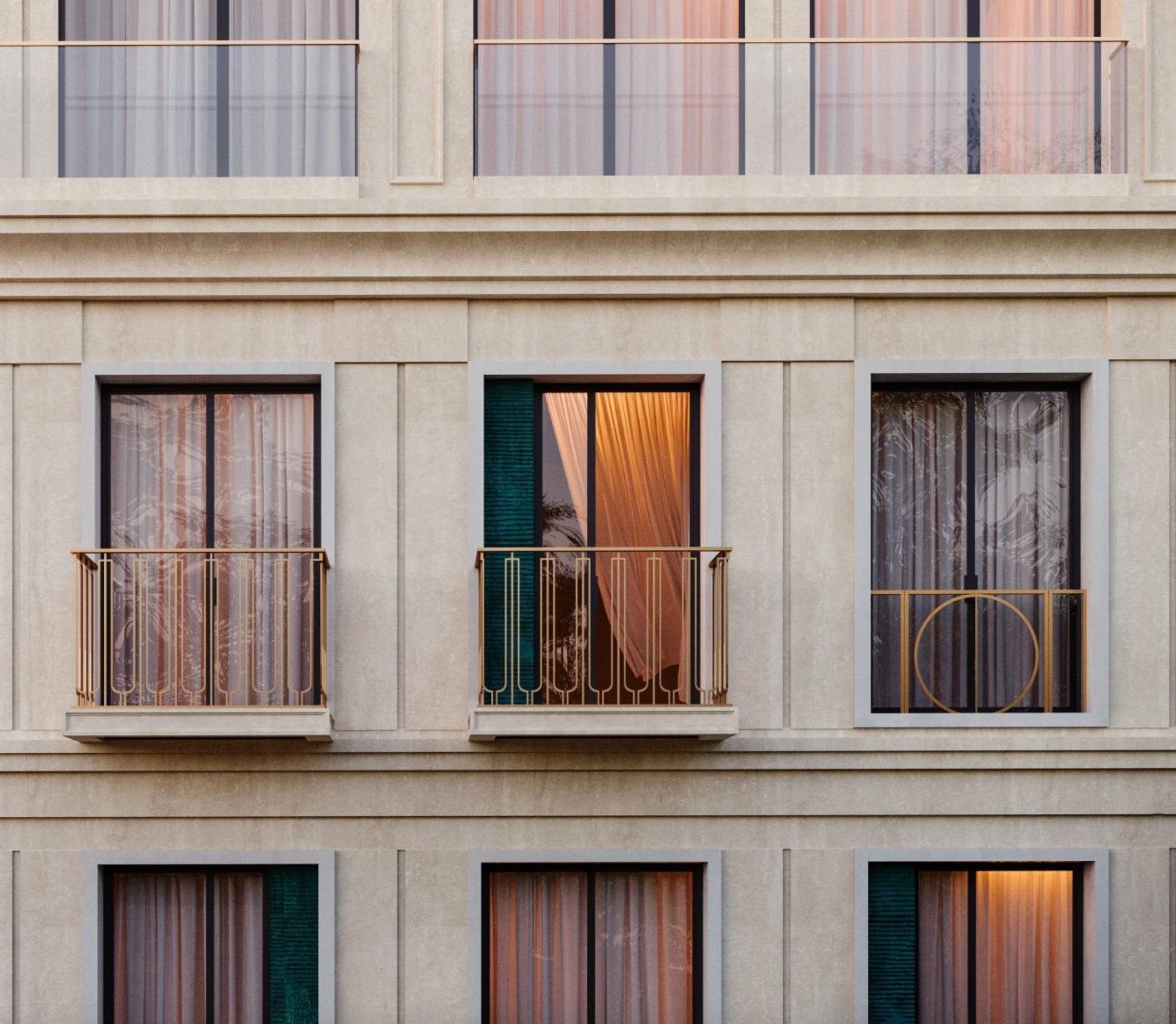 Ограждения балконов из латуни